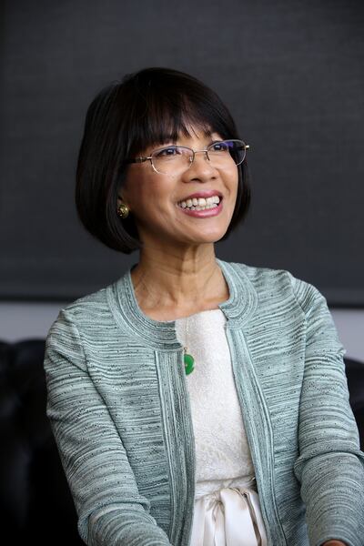 Utah Valley University President Astrid Tuminez is interviewed in Orem on Monday, Sept. 17, 2018. As her term as president of UVU gets underway, she said she plans to spend time "listening and learning" about the institution.
