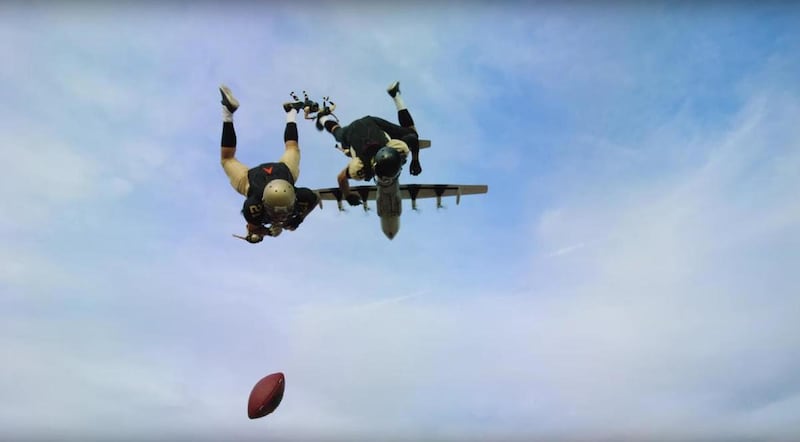 Devin Graham re-created "The Catch" in his latest YouTube video with the throw originating from an airplane.