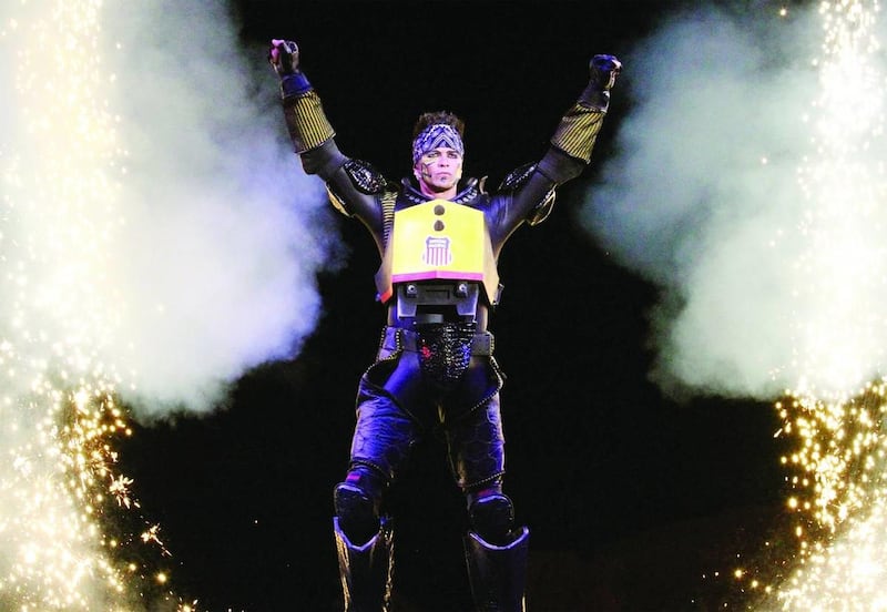 Todd DuBail is Greaseball, the leader of the diesel engine trains, in "The Starlight Express" show now on stage at the Tuacahn Outdoor Amphitheatre in Ivins.
