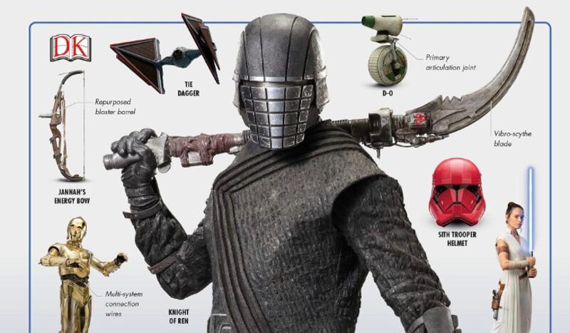 The cover for “The Visual Dictionary of Star Wars: The Rise of Skywalker" features one of the Knights of Ren.