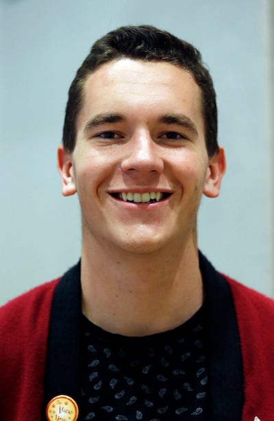 Robbie Millard of Mountain View High School poses for a photo during the Beyond the March student forum at the Utah State Office Building in Salt Lake City on Monday, March 19, 2018.