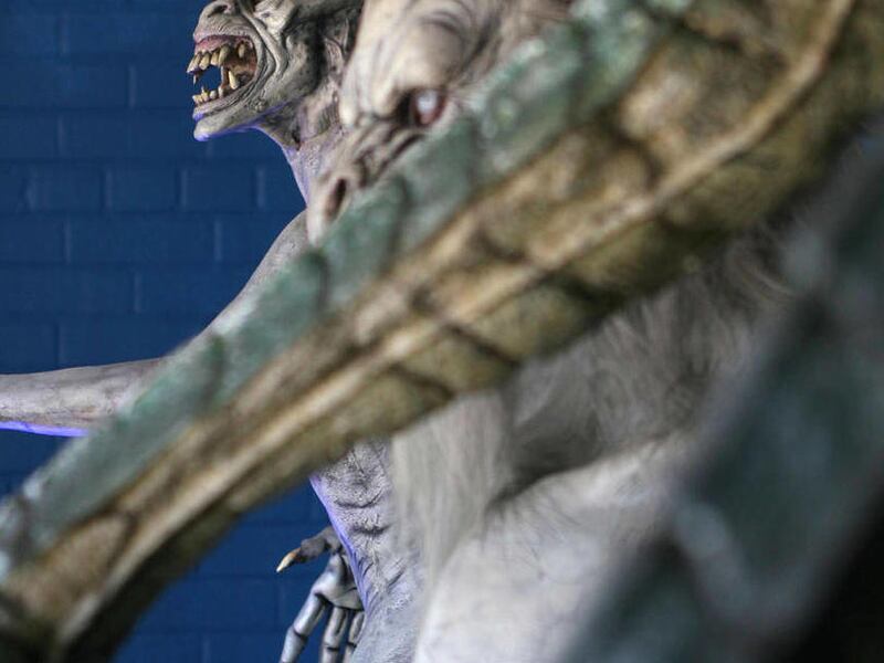 This Sept. 26, 2011 photo shows the inside of Monsterland horror museum in Mesa, Ariz. The science fiction and horror movie prop museum is morphing into a bar and grill and is scheduled to open April 13.