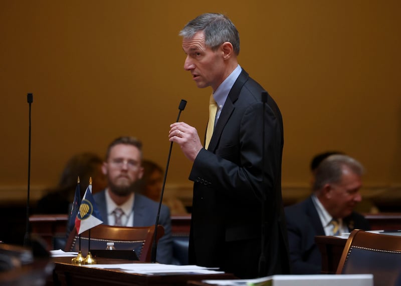Sen. Mike Kennedy, R-Alpine, speaks at the Capitol in Salt Lake City.