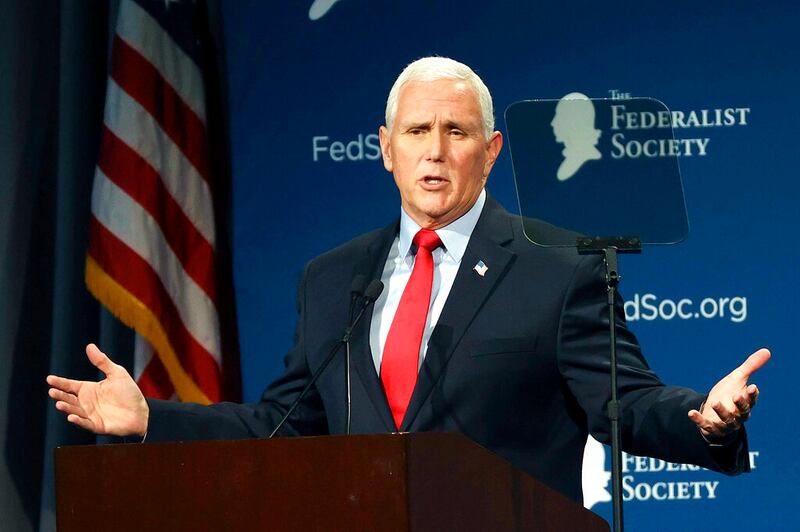 Former Vice President Mike Pence speaks in Orlando, Florida.