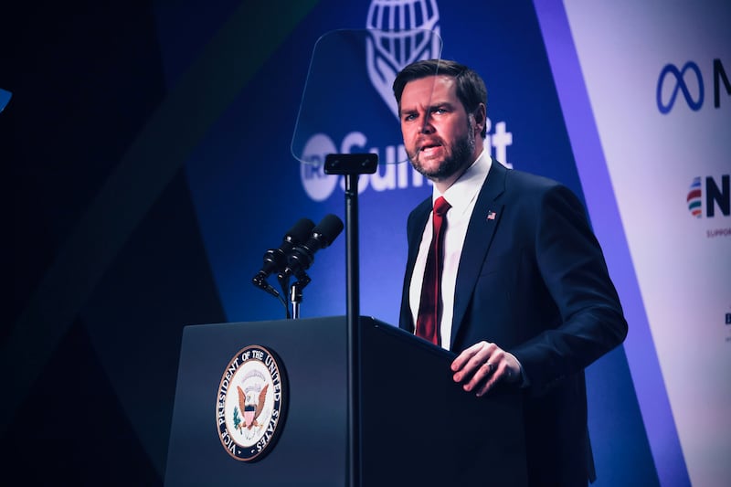 Vice President JD Vance speaks at IRF Summit 2025 in Washington, D.C., on Wednesday, Feb. 5, 2025.