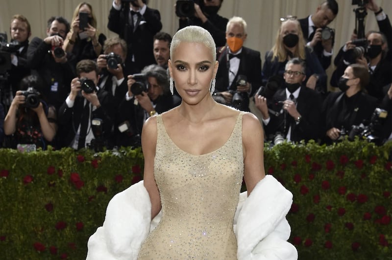 Kim Kardashian wearing Marilyn Monroe’s gold dress at Met Gala