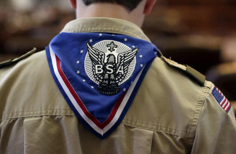 A Boy Scout wears an Eagle Scot neckerchief during the annual Boy Scouts Parade and Report to State in the House Chambers at the Texas State Capitol, Saturday, Feb. 2, 2013, in Austin, Texas.