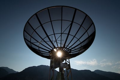 Satellite dish used for research on the roof of the Clyde Building on BYU's campus is pictured on Friday, August 3, 2018.