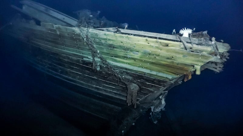 A view of the bow of the wreck of Endurance, polar explorer’s Ernest Shackleton’s ship.