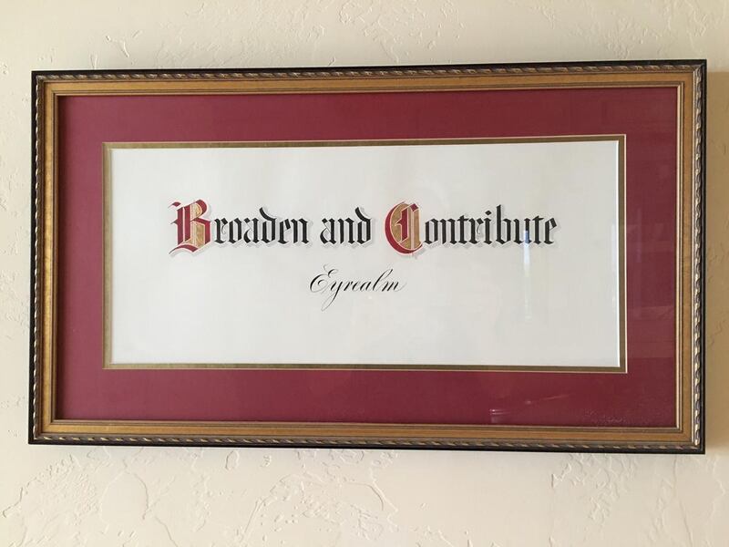 "Broaden and contribute" is the Eyres' family vision statement.