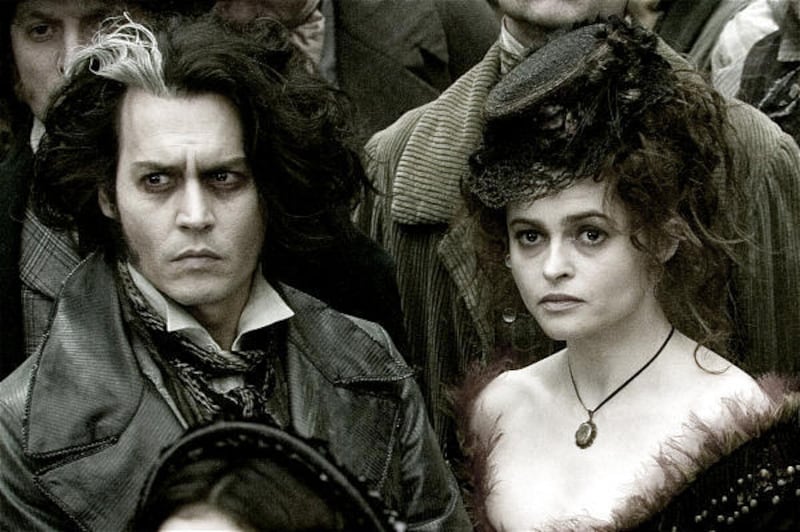 Johnny Depp is the demon barber and Helena Bonham Carter his accomplice in "Sweeney Todd."