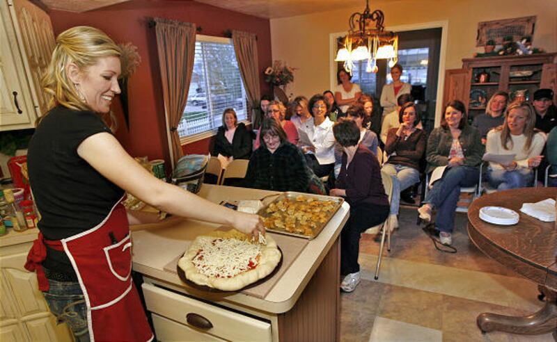Jenny Stanger, author of "Dinner on Ice," gives a freezer meal demonstration in 2009.