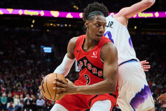 RJ Barrett scores 21 points in the Raptors’ 107-100 victory over the Jazz