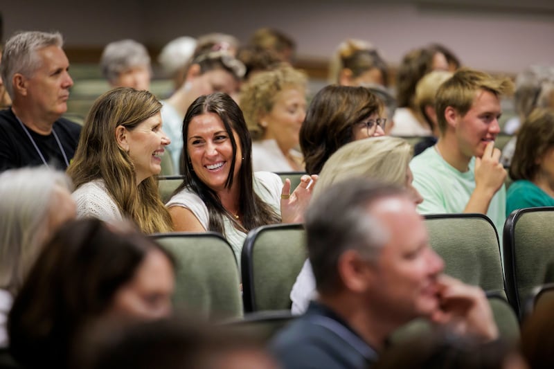 Justin B. Top teaches on the topic “Finding True Happiness: Insights From Science, Psychology, Saints and Scripture” during BYU Education Week on Aug. 21, 2024.