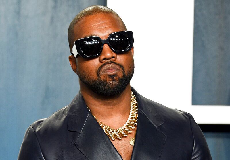 Kanye West appears at the Vanity Fair Oscar Party in Beverly Hills, Calif.