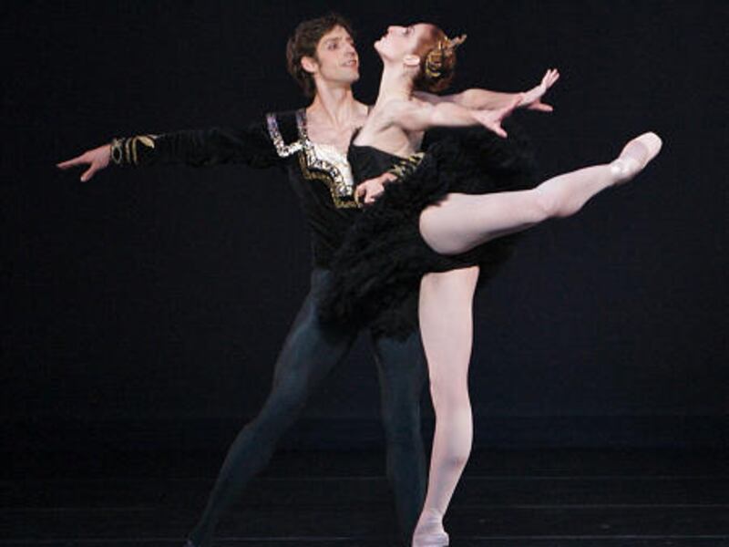Ballet West principal artists Christiana Bennett and Michael Bearden rehearse for "Swan Lake."