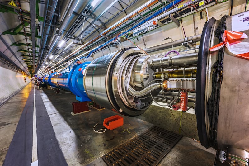 The Large Hadron Collider in Geneva, Switzerland, is the world’s largest and most powerful particle accelerator.