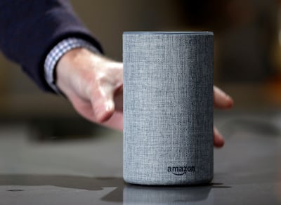 In this Sept. 27, 2017, file photo, a new Amazon Echo is displayed during a program announcing several new Amazon products by the company, in Seattle.