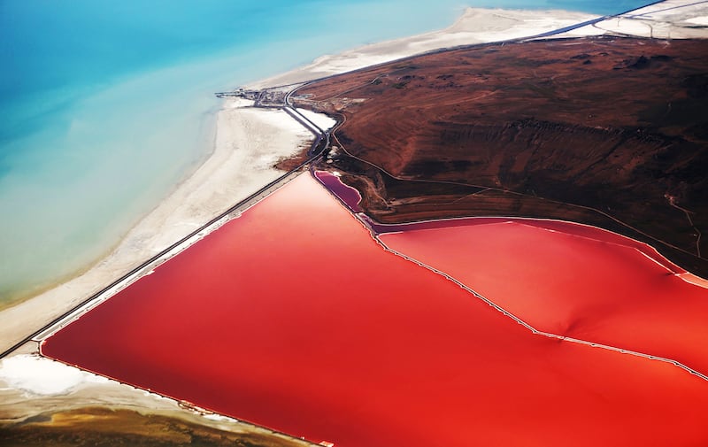 Water levels are pictured in the Great Salt Lake on July 20, 2023.