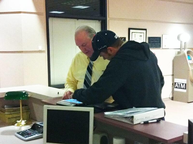 Sandy resident Shane Woodbury shows Sandy Public Works Director Rick Smith the area near Vista Way and 11400 South and made the city aware of some traffic problems the neighbors are seeing. Woodbury came to the city council meeting on Jan. 24 to make the