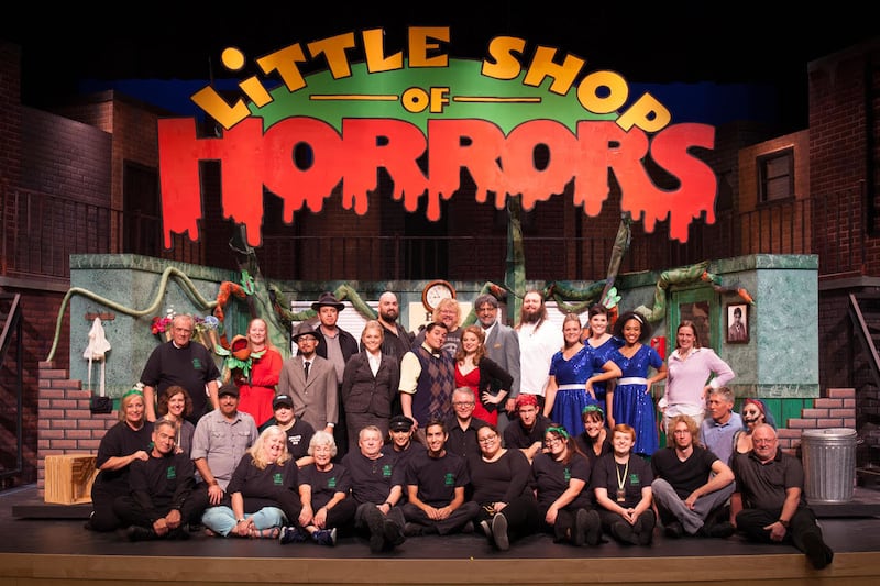The cast and crew of the Sandy Arts Guild's "Little Shop of Horrors."