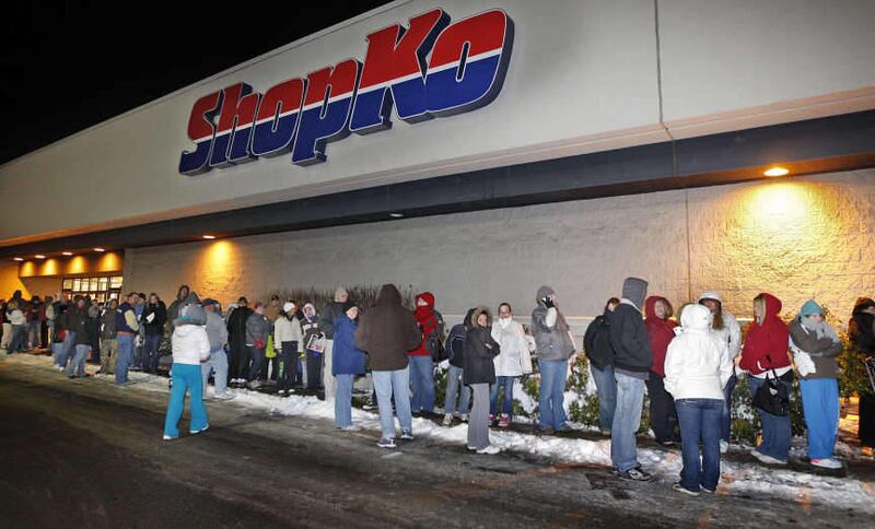 Crowds line up to buy gifts on Black Friday at ShopKo, Nov. 26, 2010. Shopko will merge with Pamida creating one of the largest discount retail chains in the country.