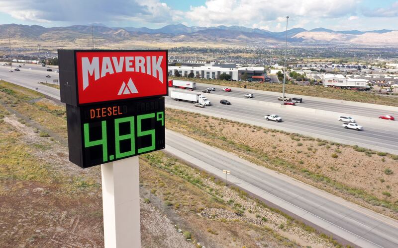 Fuel prices are pictured in Draper on Wednesday, Sept. 13, 2023.