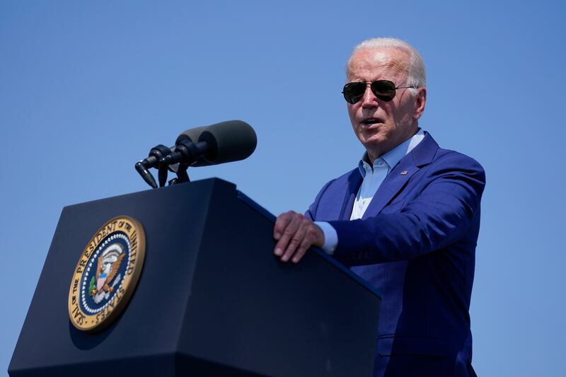 President Joe Biden speaks about climate change and clean energy at Brayton Power Station in Somerset, Mass.