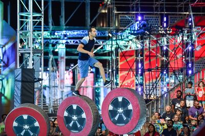 Karson Voiles competes in Stage 1 in the Las Vegas Finals on "American Ninja Warrior."