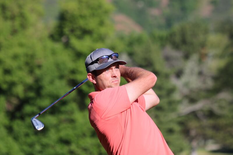 David Jennings hits a shot at Bonneville Golf Course on Sunday, June 3, 2018 during the Salt Lake City Amateur. He finished third in the tournament.