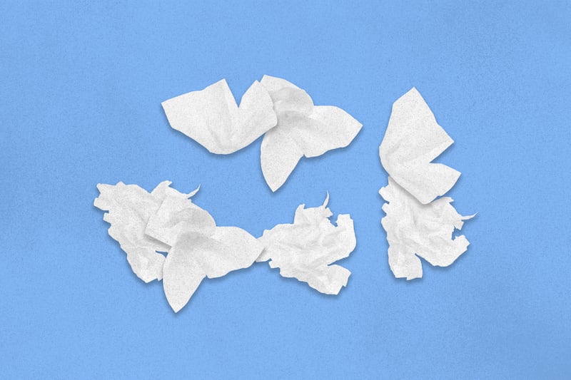 Photo of tissues used for the common cold.