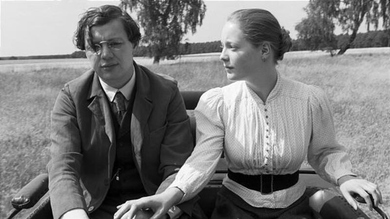 Christian Friedel as the schoolteacher and Leonie Benesch as Eva in the German film "The White Ribbon."