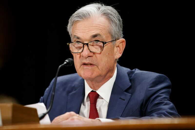 Federal Reserve Chair Jerome Powell presents the monetary policy report to the Senate Banking Committee, July 11, 2019, on Capitol Hill in Washington.