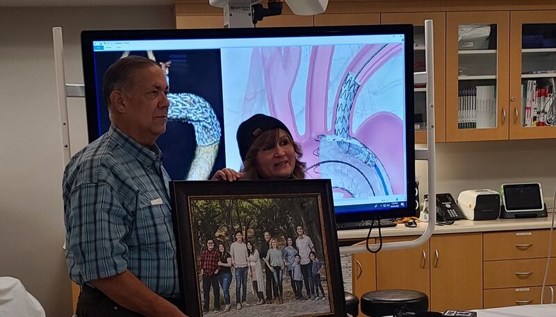 Antonio Gomez and his wife, Nilsa Gomez, at Intermountain Healthcare in Murray, Utah.