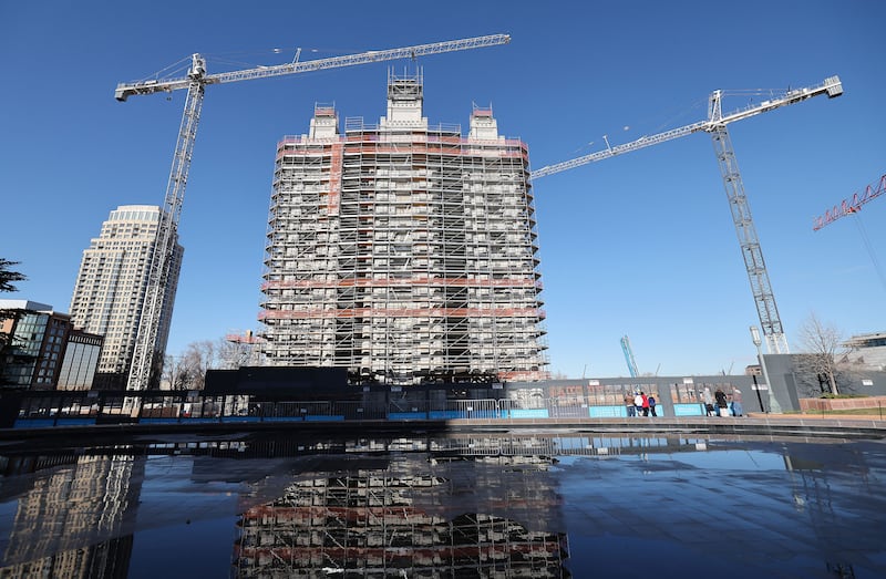 Renovation continues on The Church of Jesus Christ of Latter-day Saints’ Salt Lake Temple in Salt Lake City on Tuesday, March 22, 2022.