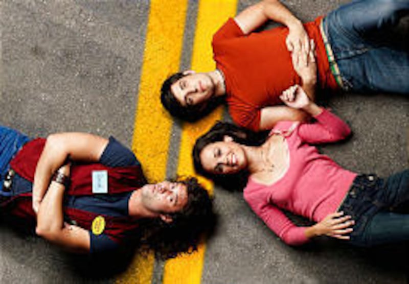 Josh Dean, top, Erin Cahill and Dave Sheridan.