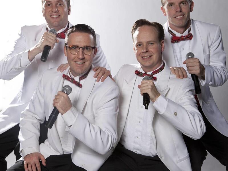 Ben Croshaw, left, Clark Wilson, Jason Steed and Matthew Stokes star in "Forever Plaid" at CenterPoint Legacy Theatre.