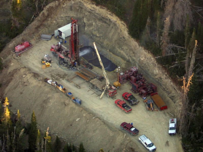 Crandall Canyon mine bore hole drilling operation near Huntington on Aug. 21, 2007.