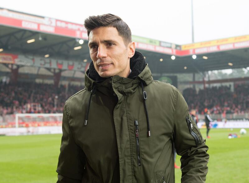 Midfielder Damir Kreilach says goodbye to Union Berlin fans and teammates in Berlin on Feb. 10, 2018.