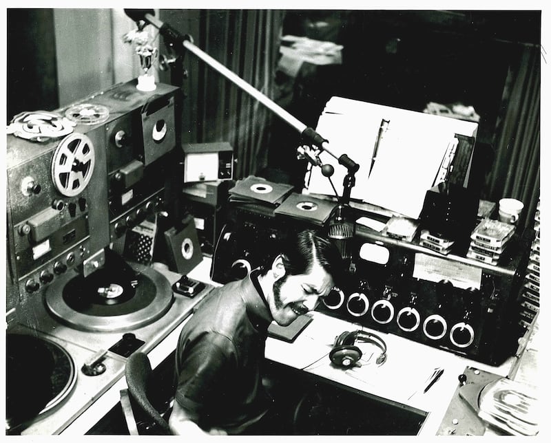 Gene Davis during his days as a radio DJ in Salt Lake City. Davis, now a state senator, emceed many concerts at Lagoon's Patio Gardens during the 1960s.