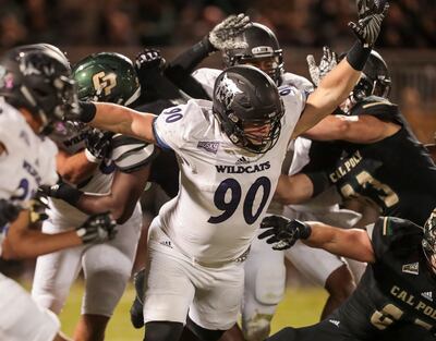 Weber State's McKay Murphy pursues the ball carrier.