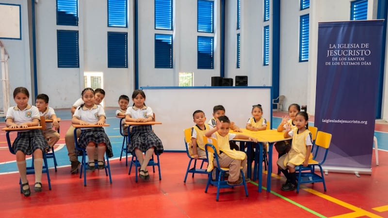 The Church of Jesus Christ of Latter-day Saints donates school furniture on July 23, 2025, in coordination with Guatemala's Ministry of Education, that will benefit students in Retalhuleu, Guatemala.