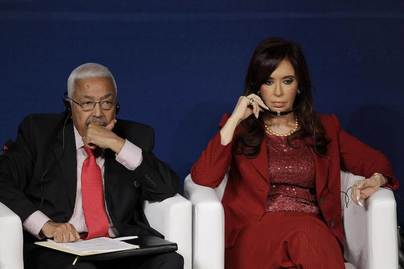 FILE In this file photo taken on Friday, May 28, 2010, Argentina's President Cristina Fernandez, right, and President of Cape Verde Pedro Verona Rodrigues Pires attend the Third Forum of the Alliance of Civilizations (AoC) in Rio de Janeiro. A $5 millio