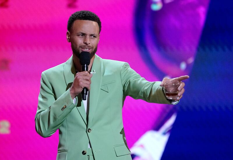 NBA star Stephen Curry hosts the ESPY Awards in July 2022.