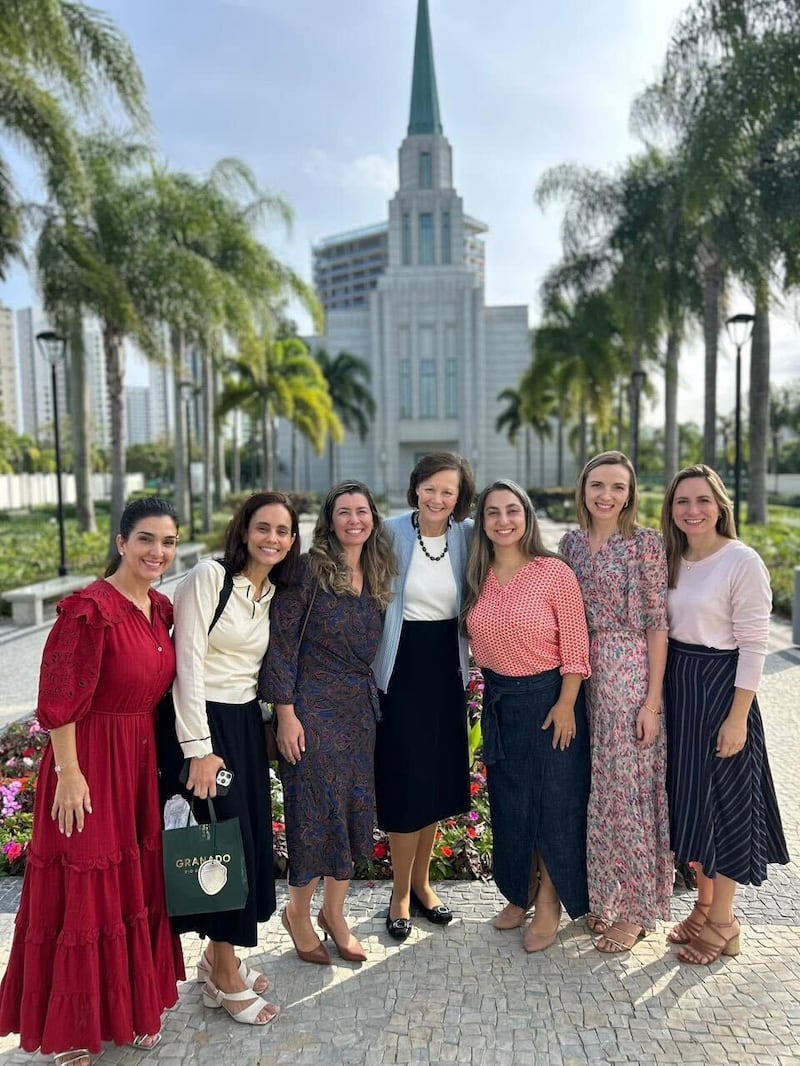 Primary General President Susan H. Porter, center, visits the Rio de Janeiro Brazil Temple, Thursday, June 11, 2026.