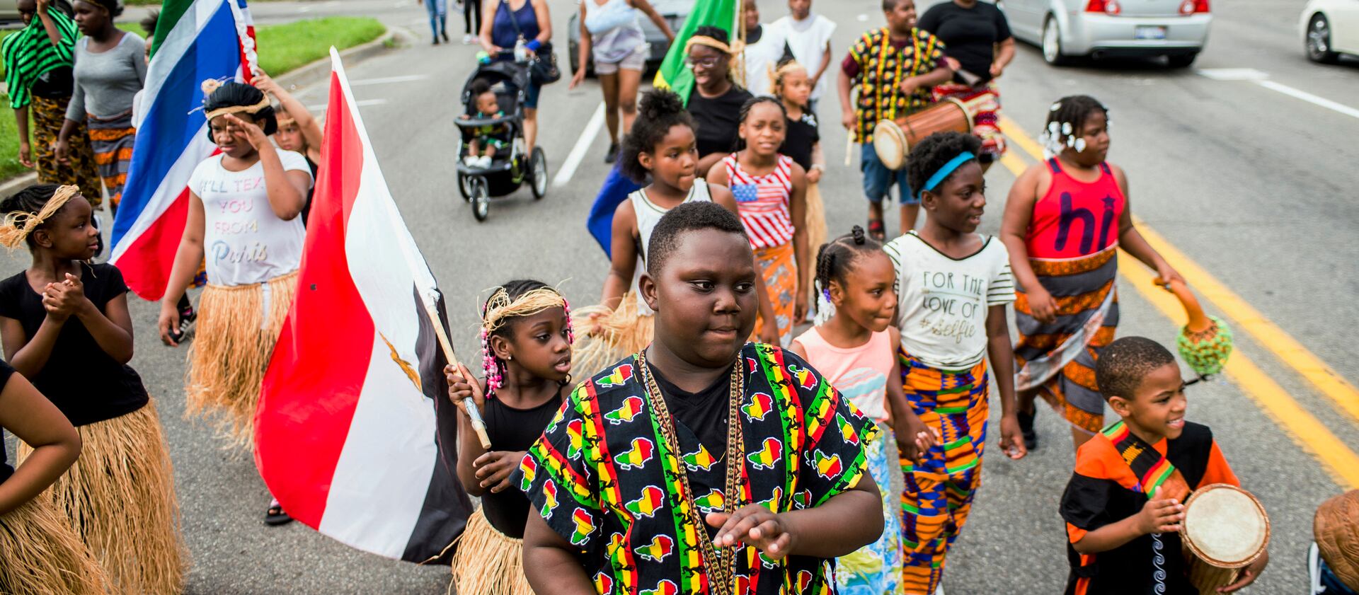 A Juneteenth parade is pictured in Flint, Michigan.
