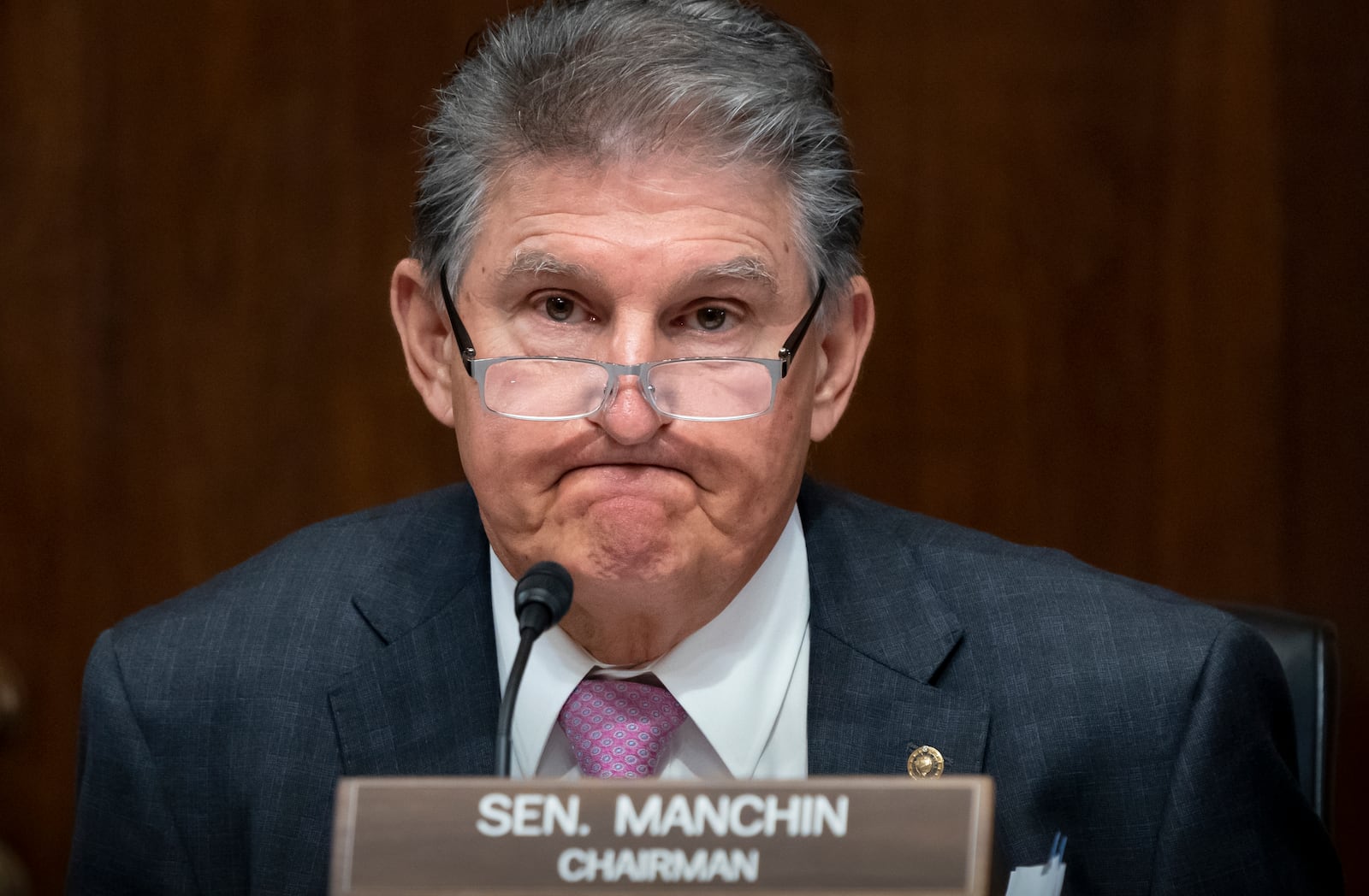 Sen. Joe Manchin, D-W.Va., chairs a hearing of the Senate Energy and Natural Resources Committee.
