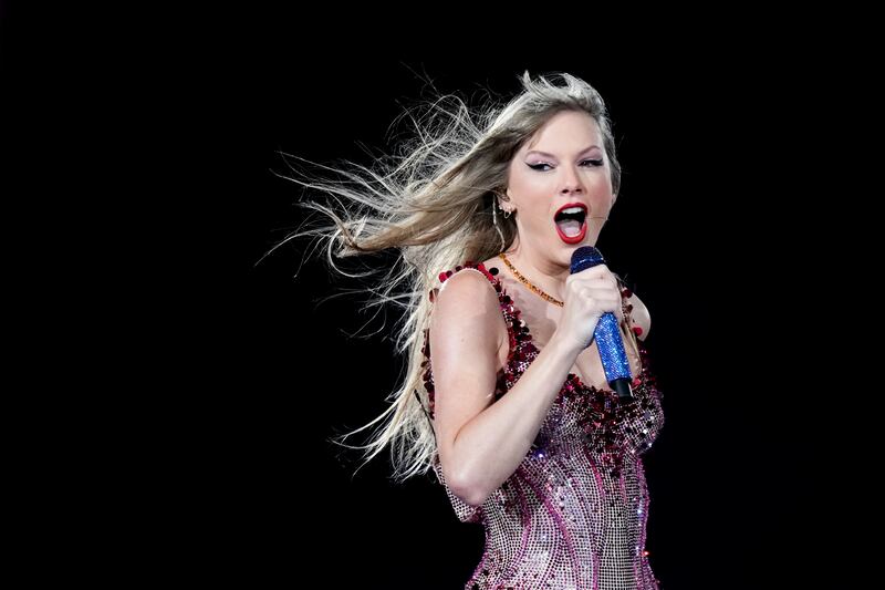 Taylor Swift performs during her Eras Tour concert in Buenos Aires, Argentina, on Nov. 9, 2023.
