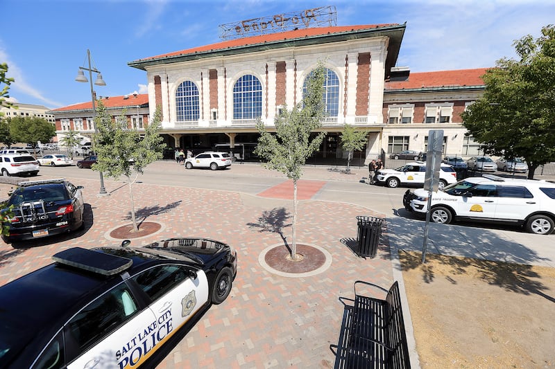 FILE - Police presence in the Rio Grande area has forced many of the homeless out in Salt Lake City on Wednesday, Aug. 16, 2017.