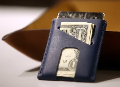 The Card Plus Wallet is displayed at the Anson Calder store at City Creek Center in Salt Lake City on Monday, Dec. 17, 2018.